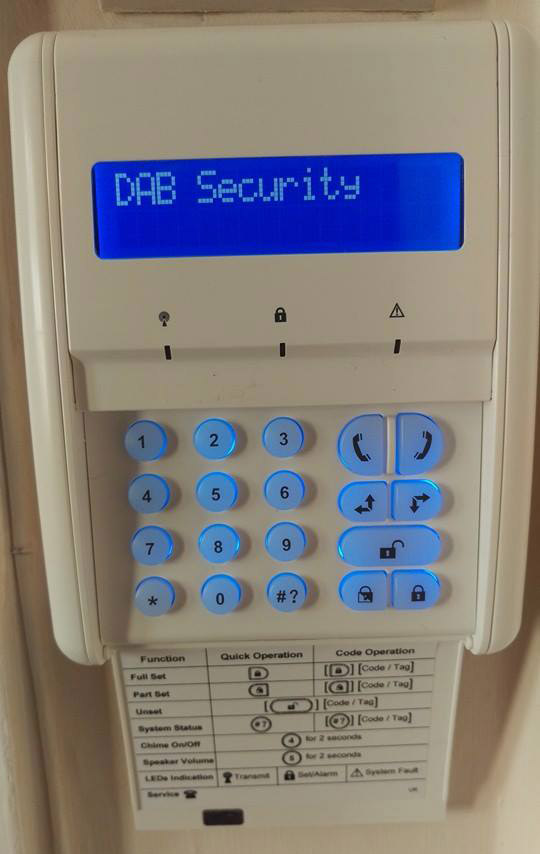 Home security system keypad