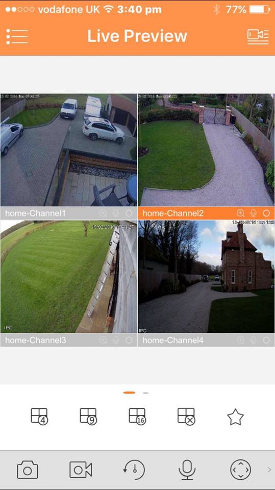 Mobile app interface for home surveillance